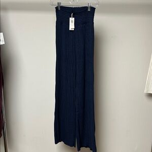 Z supply dawn smocked rib pant blue sapphire